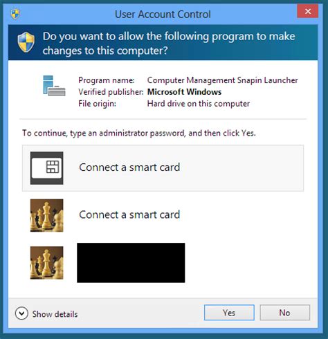 Make UAC prompt in remote desktop not default to smart card